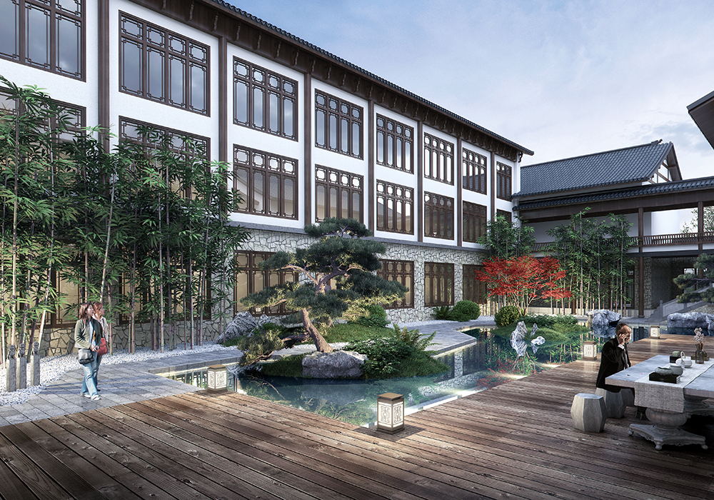 雁蕩山朝陽山莊規(guī)劃、景觀、施工圖設(shè)計(jì)輕奢度假酒店